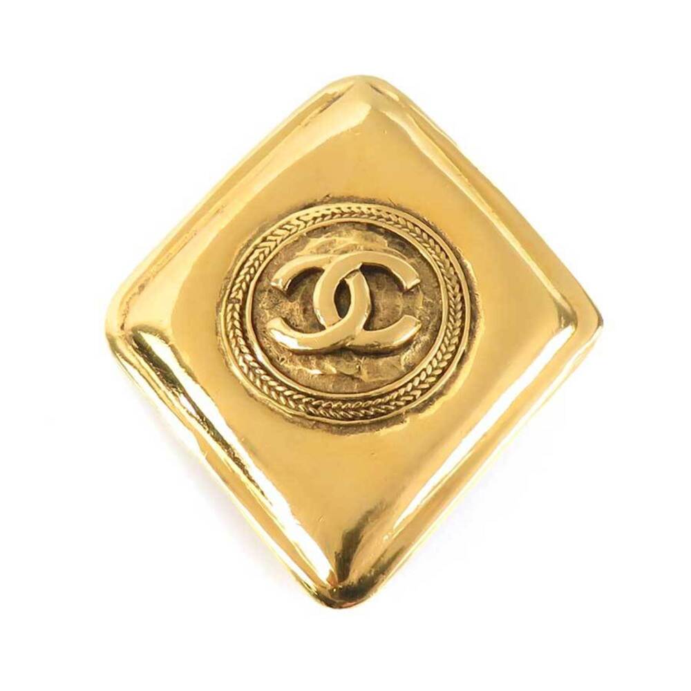 Chanel Cc Logo Brooch Gold-Tone Metal #244036C72B